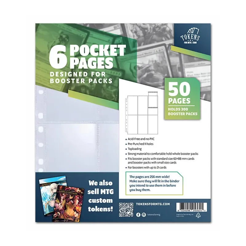 Strona do segregatora na Booster Packs (6) - Clear - Tokens4MTG
